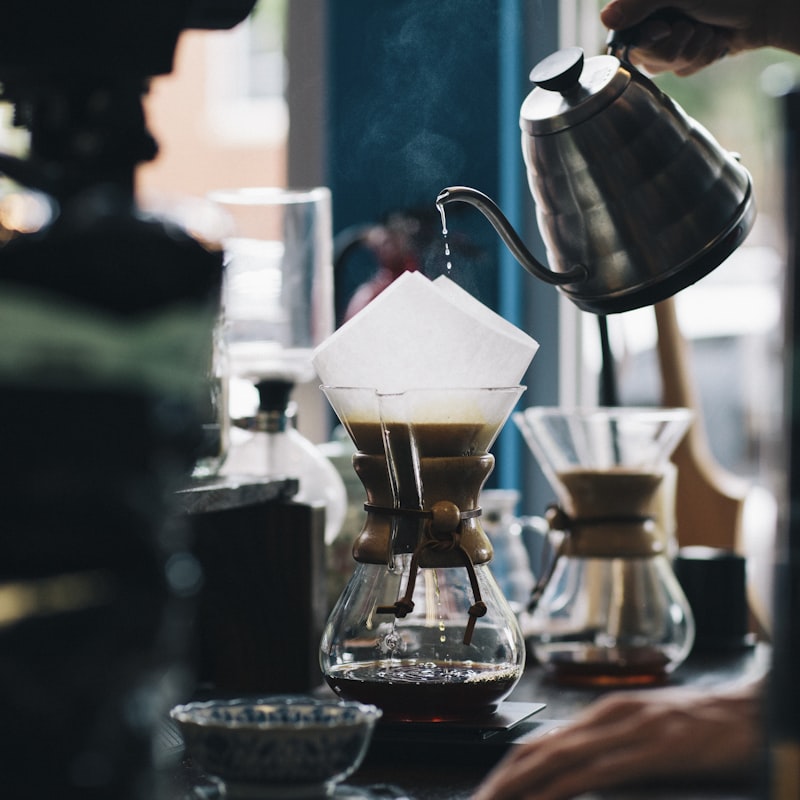 Latte art in a ceramic cup